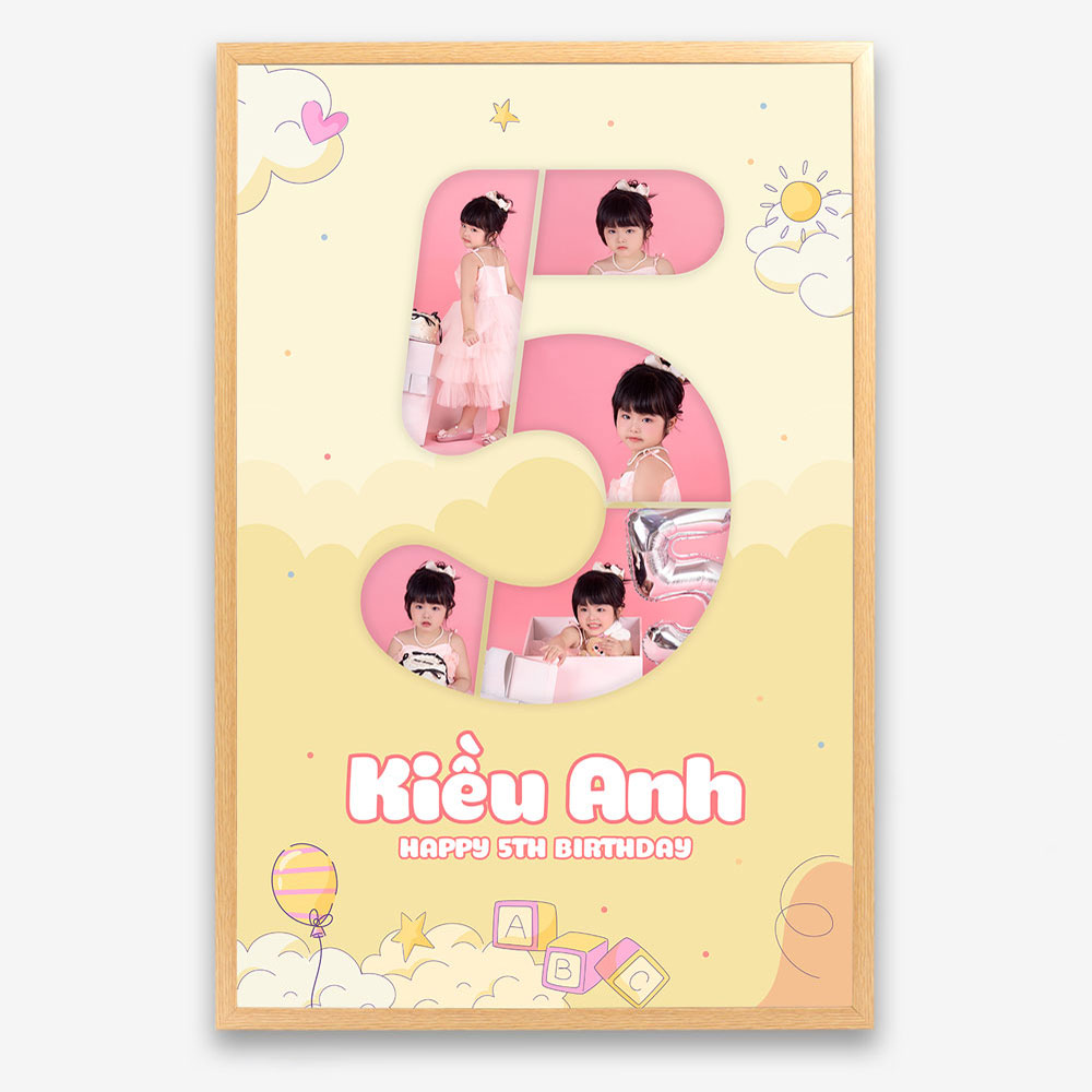 Ảnh Sinh Nhật Bé Gái Dạng Số 5